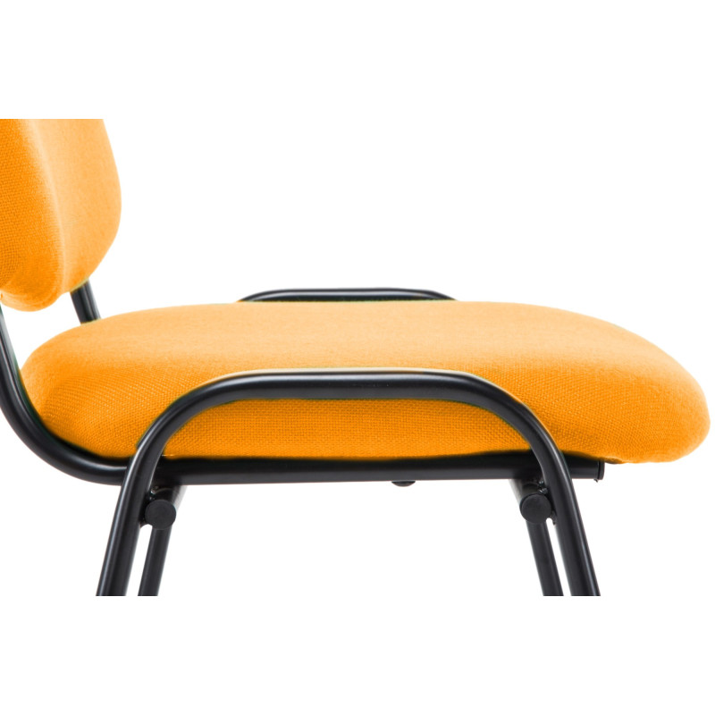 Chaise moderne en Tissu Orange Métal Noir Cyliera - 6