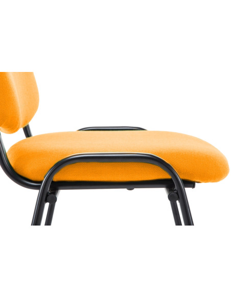 Chaise moderne en Tissu Orange Métal Noir Cyliera - 6