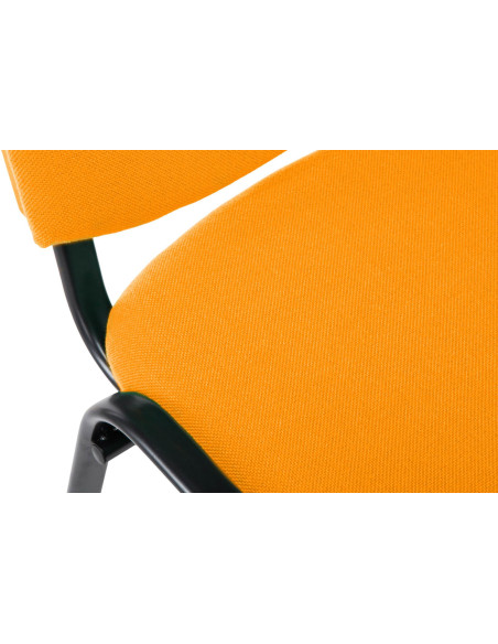 Chaise moderne en Tissu Orange Métal Noir Cyliera - 7