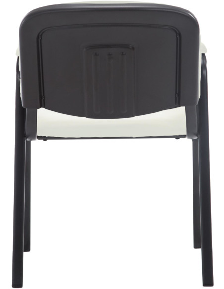 Chaise moderne avec accoudoirs en Polyuréthane Blanc crème Métal Noir Mariala - 3