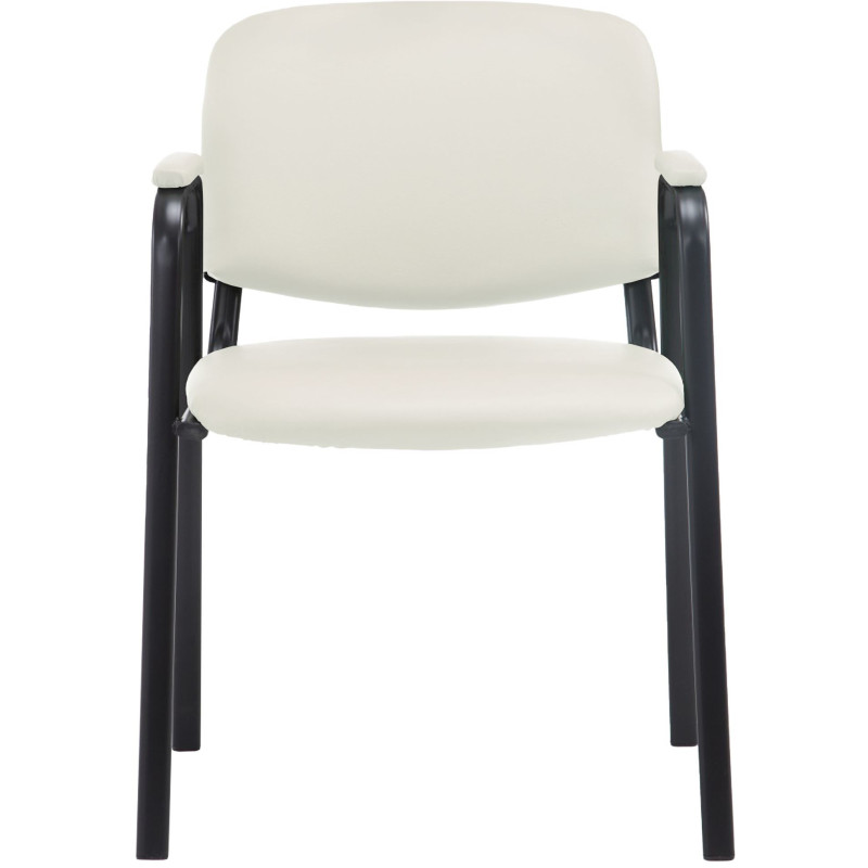 Chaise moderne avec accoudoirs en Polyuréthane Blanc crème Métal Noir Mariala - 5