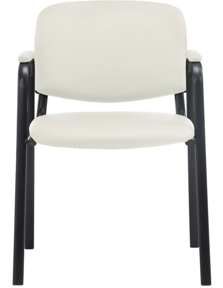 Chaise moderne avec accoudoirs en Polyuréthane Blanc crème Métal Noir Mariala - 5