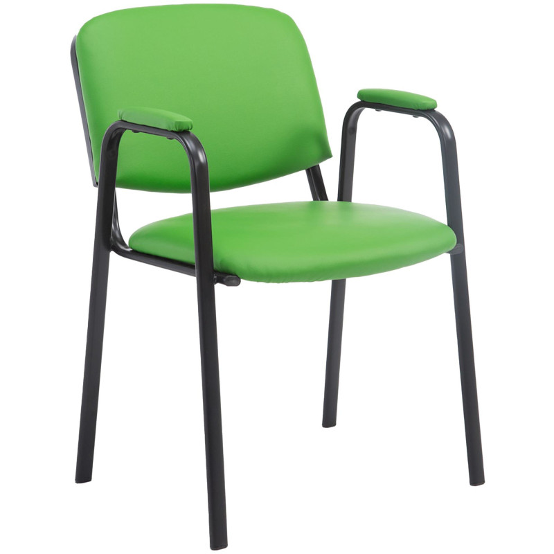 Chaise moderne avec accoudoirs en Polyuréthane Vert Métal Noir Mariala - 1