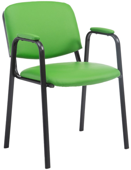 Chaise moderne avec accoudoirs en Polyuréthane Vert Métal Noir Mariala - 1