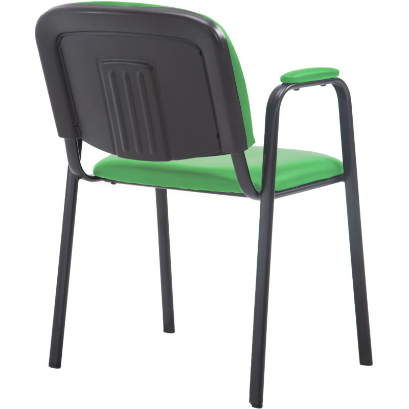 Chaise moderne avec accoudoirs en Polyuréthane Vert Métal Noir Mariala - 2