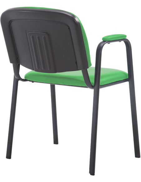 Chaise moderne avec accoudoirs en Polyuréthane Vert Métal Noir Mariala - 2