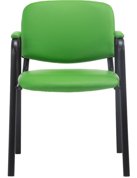 Chaise moderne avec accoudoirs en Polyuréthane Vert Métal Noir Mariala - 5