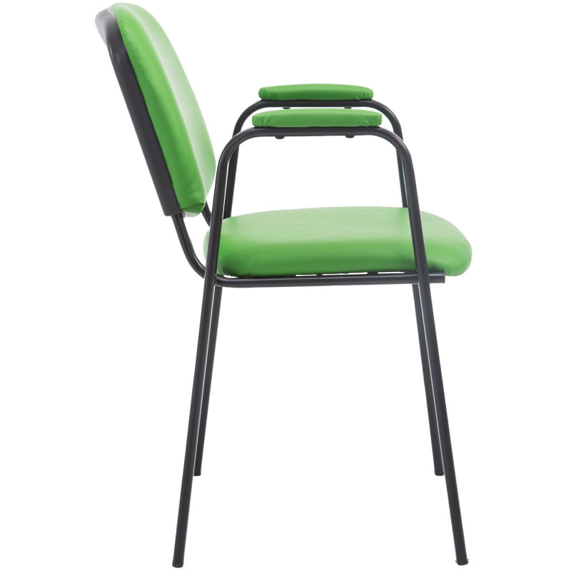 Chaise moderne avec accoudoirs en Polyuréthane Vert Métal Noir Mariala - 6