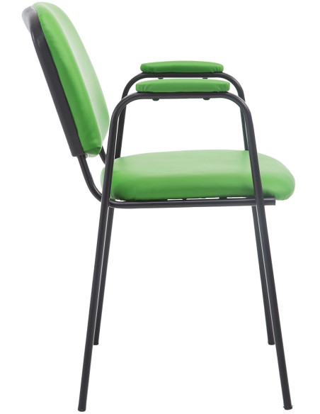 Chaise moderne avec accoudoirs en Polyuréthane Vert Métal Noir Mariala - 6