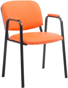 Chaise moderne avec accoudoirs en Polyuréthane Orange Métal Noir Mariala - 1