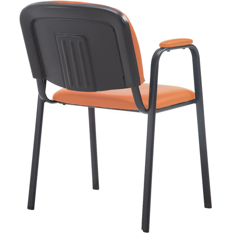 Chaise moderne avec accoudoirs en Polyuréthane Orange Métal Noir Mariala - 2