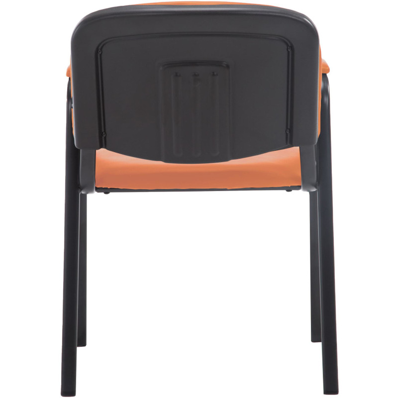 Chaise moderne avec accoudoirs en Polyuréthane Orange Métal Noir Mariala - 3