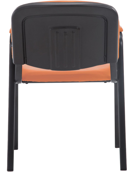 Chaise moderne avec accoudoirs en Polyuréthane Orange Métal Noir Mariala - 3