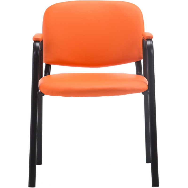 Chaise moderne avec accoudoirs en Polyuréthane Orange Métal Noir Mariala - 5