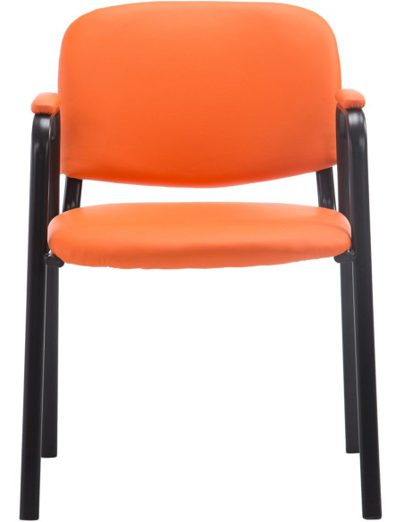 Chaise moderne avec accoudoirs en Polyuréthane Orange Métal Noir Mariala - 5
