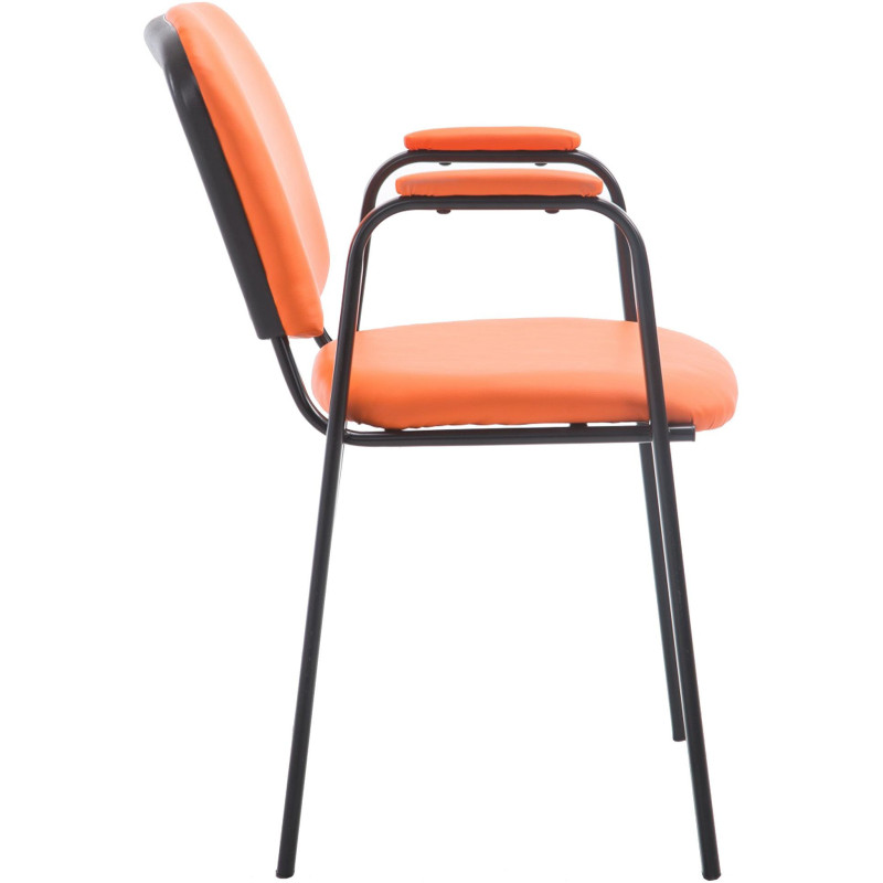 Chaise moderne avec accoudoirs en Polyuréthane Orange Métal Noir Mariala - 6