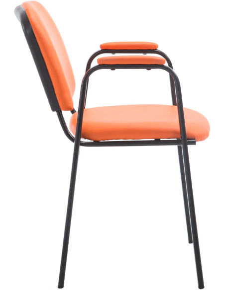 Chaise moderne avec accoudoirs en Polyuréthane Orange Métal Noir Mariala - 6