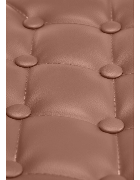 Tabouret de bar haut de gamme en Polyuréthane Marron cognac Métal Argenté Nyvris - 3