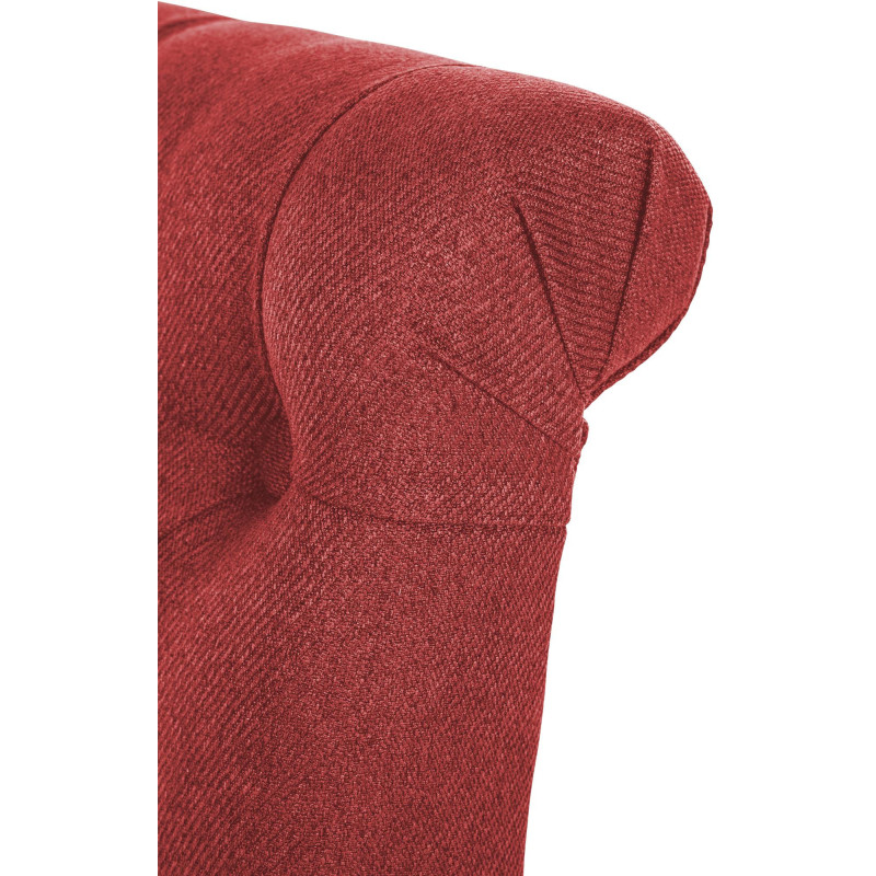 Chaise chesterfield Dossier capitonné en Tissu Rouge Bois Marron Clorith - 2