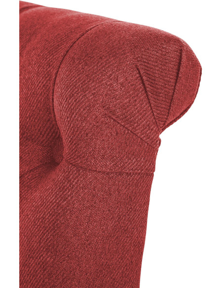 Chaise chesterfield Dossier capitonné en Tissu Rouge Bois Marron Clorith - 2
