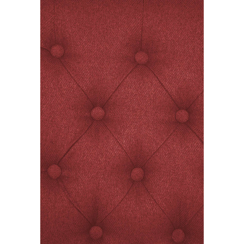 Chaise chesterfield Dossier capitonné en Tissu Rouge Bois Marron Clorith - 5