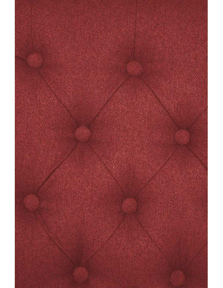 Chaise chesterfield Dossier capitonné en Tissu Rouge Bois Marron Clorith - 5