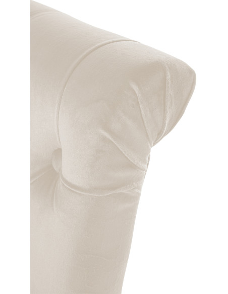 Chaise chesterfield Dossier capitonné en Velours Blanc crème Bois Marron Clorith - 2