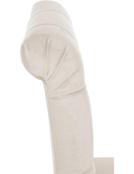 Chaise chesterfield Dossier capitonné en Velours Blanc crème Bois Marron Clorith - 3