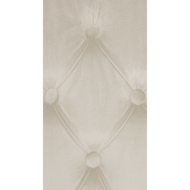 Chaise chesterfield Dossier capitonné en Velours Blanc crème Bois Marron Clorith - 4