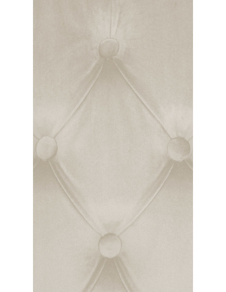 Chaise chesterfield Dossier capitonné en Velours Blanc crème Bois Marron Clorith - 4