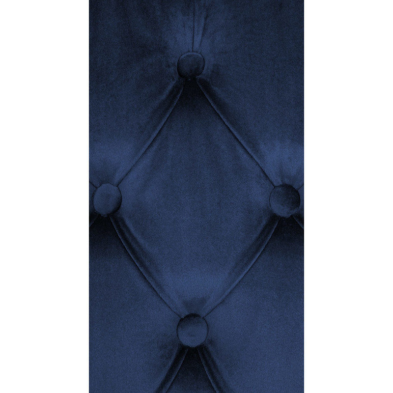 Chaise chesterfield Dossier capitonné en Velours Bleu Bois Marron Clorith - 4