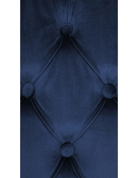 Chaise chesterfield Dossier capitonné en Velours Bleu Bois Marron Clorith - 4