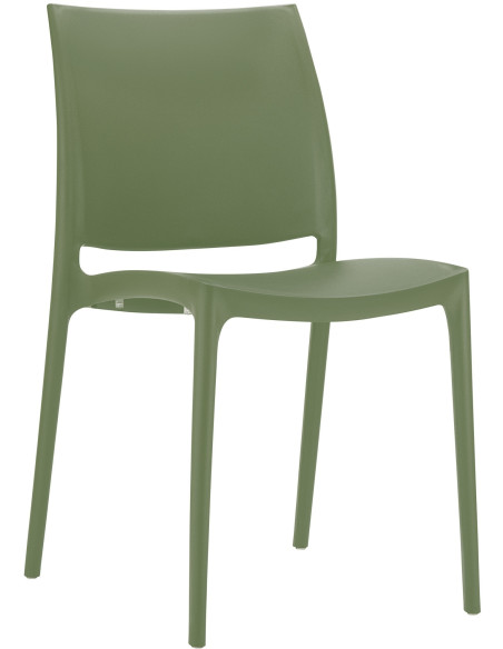 Chaise moderne en Polypropylène Vert olive Zovia - 1
