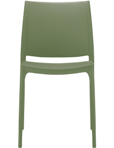 Chaise moderne en Polypropylène Vert olive Zovia - 1 2