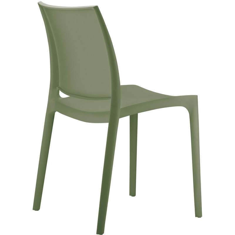 Chaise moderne en Polypropylène Vert olive Zovia - 4