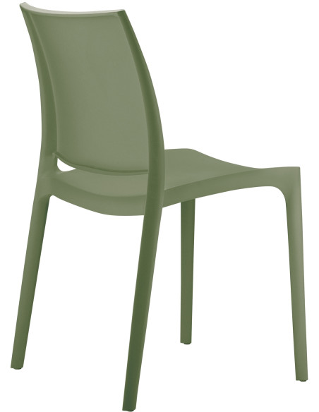 Chaise moderne en Polypropylène Vert olive Zovia - 4