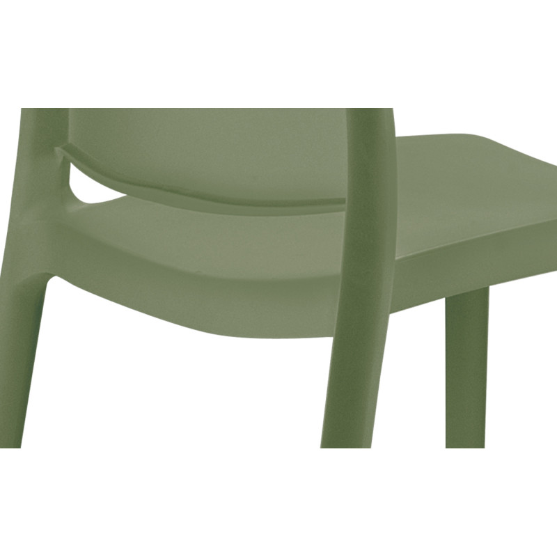 Chaise moderne en Polypropylène Vert olive Zovia - 5