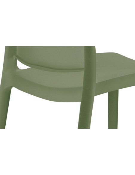 Chaise moderne en Polypropylène Vert olive Zovia - 5