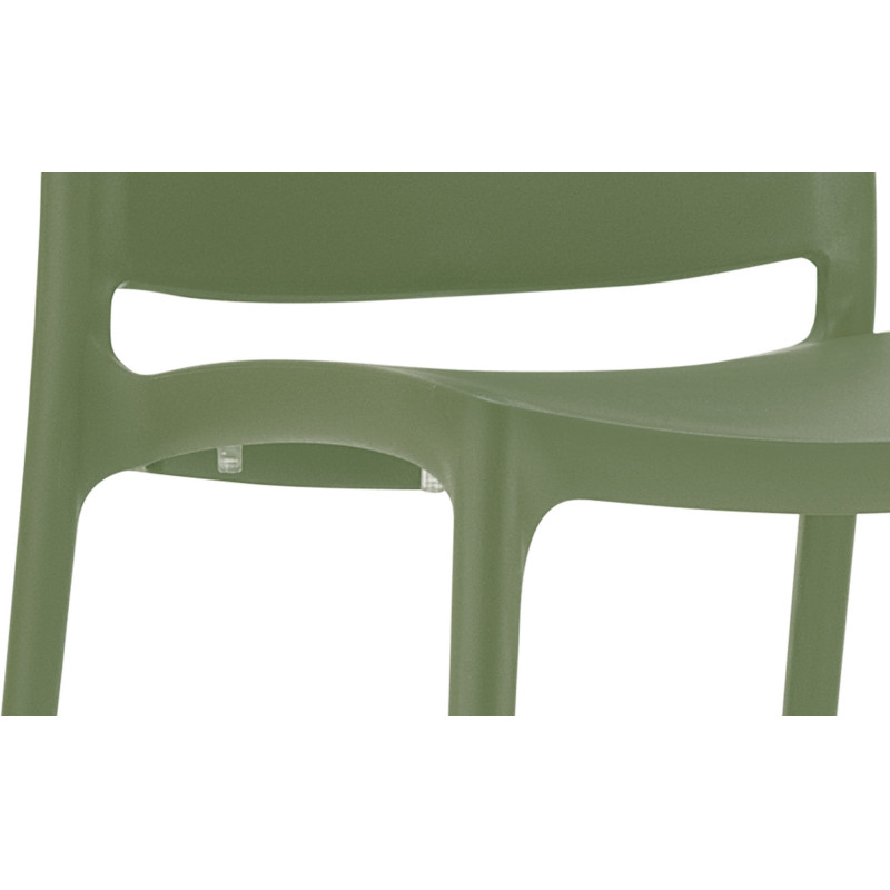 Chaise moderne en Polypropylène Vert olive Zovia - 6