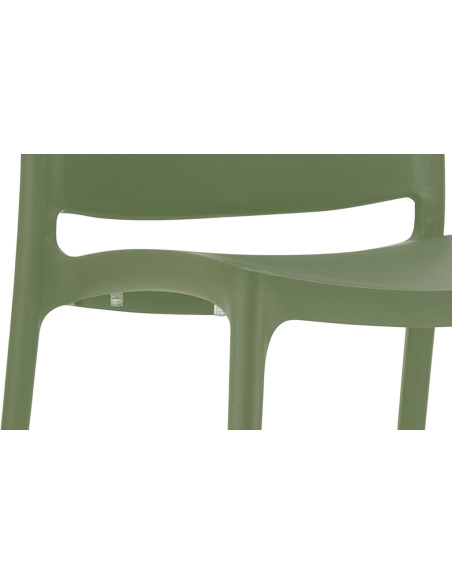 Chaise moderne en Polypropylène Vert olive Zovia - 6