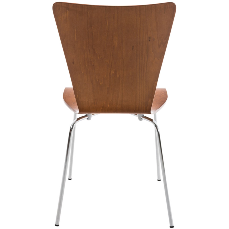 Chaise moderne scandinave en Bois Marron Métal Argenté Glynnor - 3