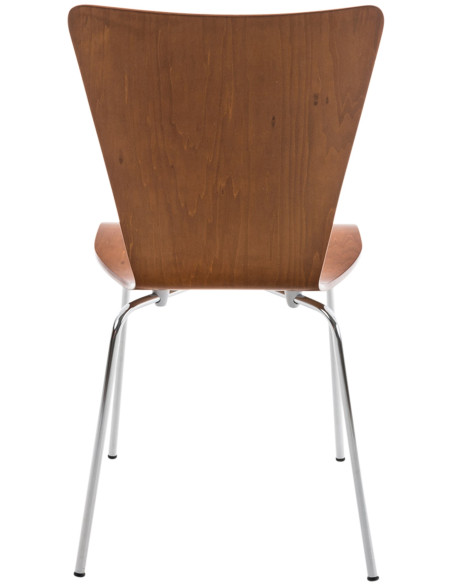 Chaise moderne scandinave en Bois Marron Métal Argenté Glynnor - 3