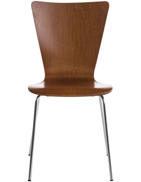 Chaise moderne scandinave en Bois Marron Métal Argenté Glynnor - 2