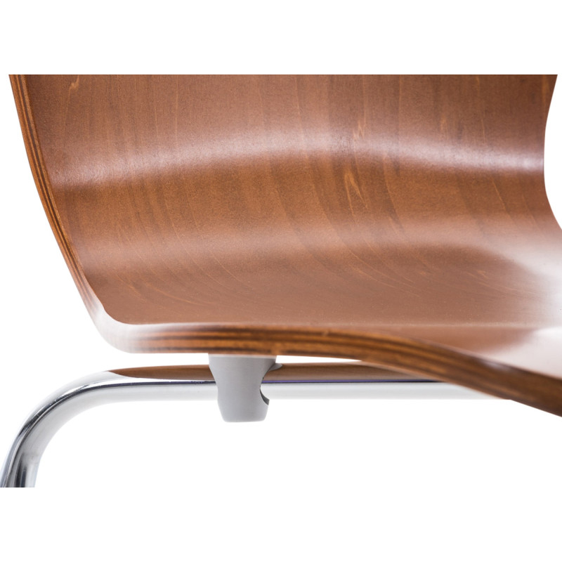 Chaise moderne scandinave en Bois Marron Métal Argenté Glynnor - 5