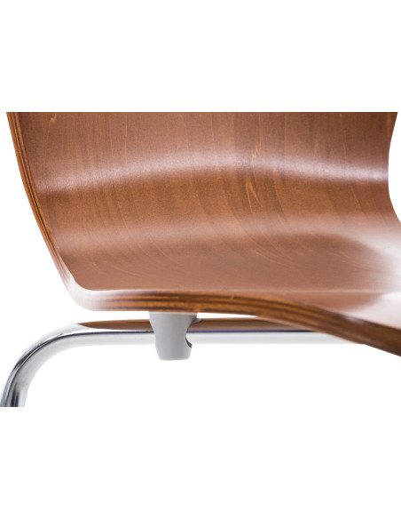 Chaise moderne scandinave en Bois Marron Métal Argenté Glynnor - 5