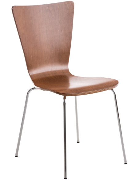 Chaise moderne scandinave en Bois Marron Métal Argenté Glynnor - 1