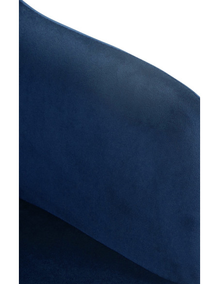 Tabouret de bar réglable haut de gamme en Velours Bleu Métal Noir Mirexa - 7