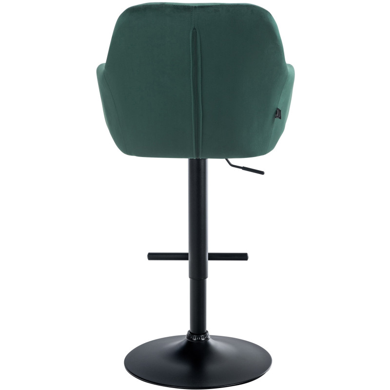 Tabouret de bar réglable haut de gamme en Velours Vert Métal Noir Mirexa - 5