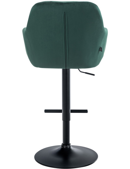Tabouret de bar réglable haut de gamme en Velours Vert Métal Noir Mirexa - 5