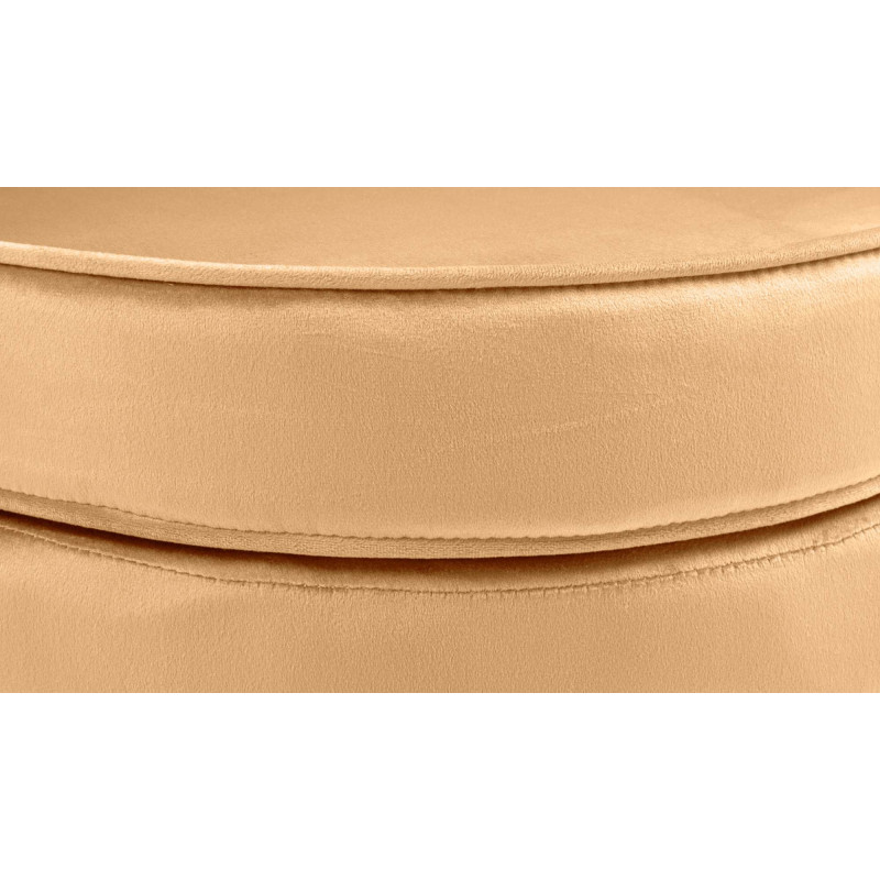 Fauteuil de table original arrondi en Velours Jaune Métal Doré Alisven - 5